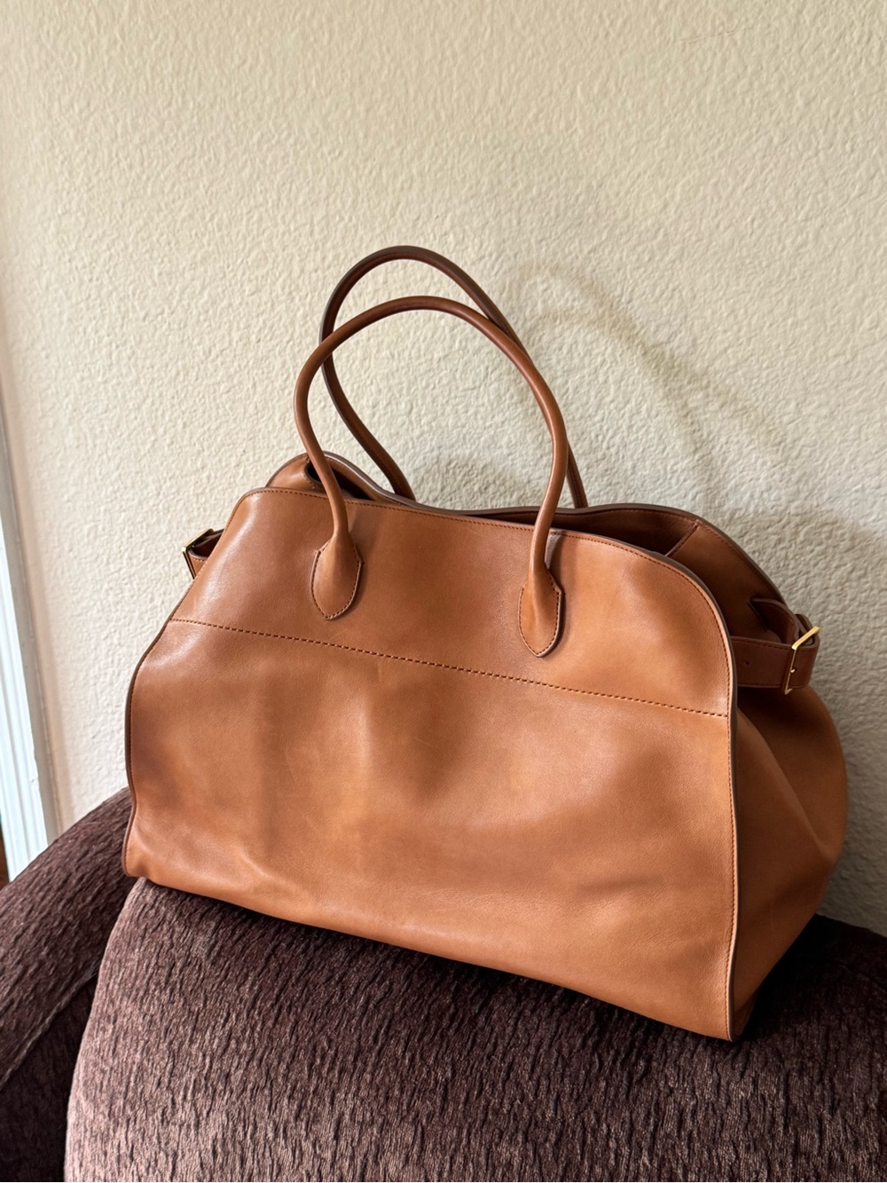 The Row Margaux 17 Bag Brown Saddle Leather Great Condition